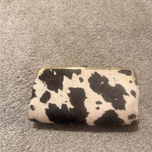 HOBO Black and White Cowhide Clutch